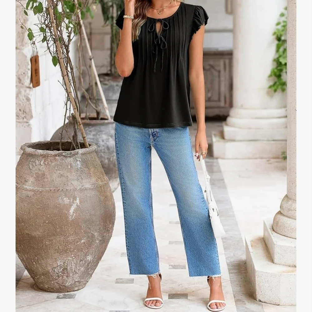 🛍️BUNDLE ONLY ITEM🛍️Ruffle Sleeve Top 2 Available - Picture 2 of 14